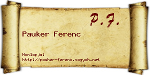 Pauker Ferenc névjegykártya