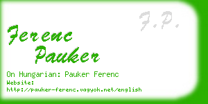 ferenc pauker business card